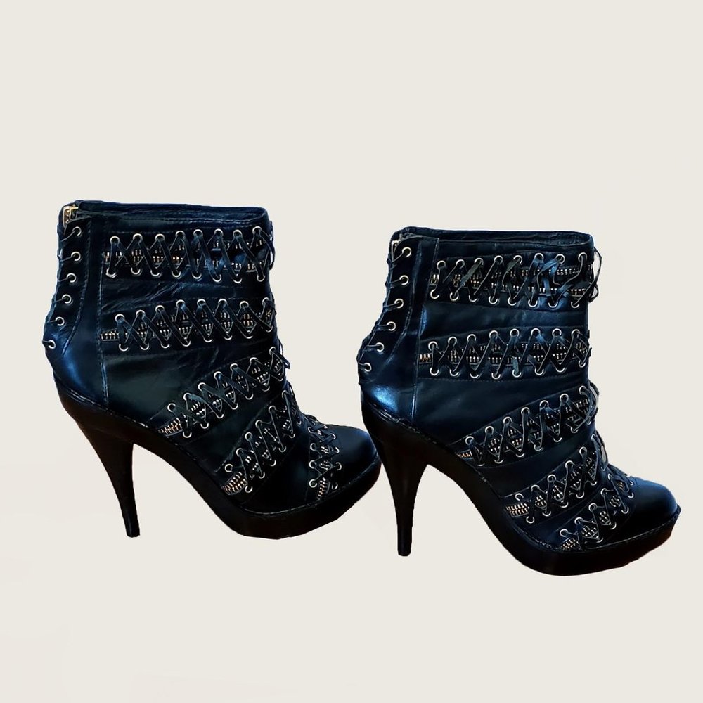 Jeffrey Campbell Leather Stiletto Boots - Picture 4 of 10